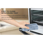 12.5 Quart 7-in-1 Stainless Steel Convection Toaster Oven 1500W 5 Pre-Set Menus Silver