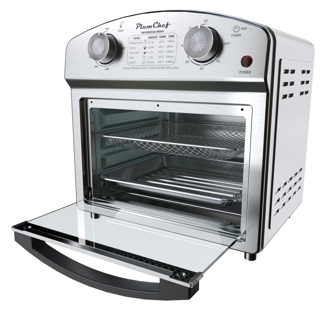 12.5 Quart 7-in-1 Stainless Steel Convection Toaster Oven 1500W 5 Pre-Set Menus Silver
