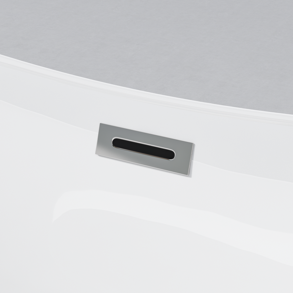 67'' Acrylic Freestanding Bathtub,Deep Soaking Bathtub, Glossy White, Chrome overflow and anti clogging drain, cUPC Certified