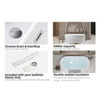 59" Glossy Acrylic Freestanding Tub