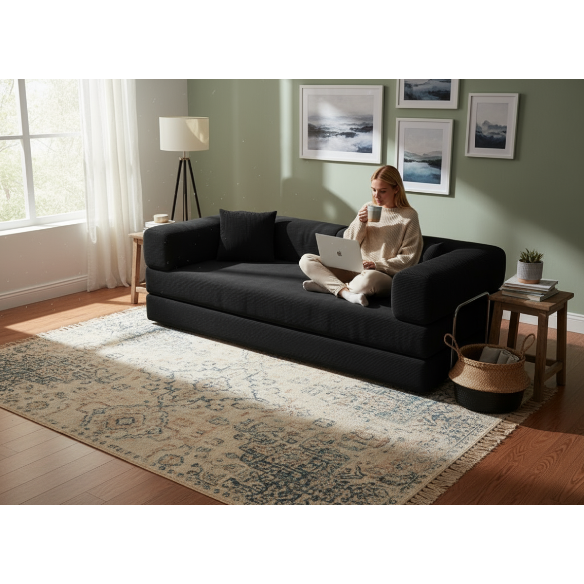 78.8" Modular Sofa, Comfortable Floor Sofa for Living Room