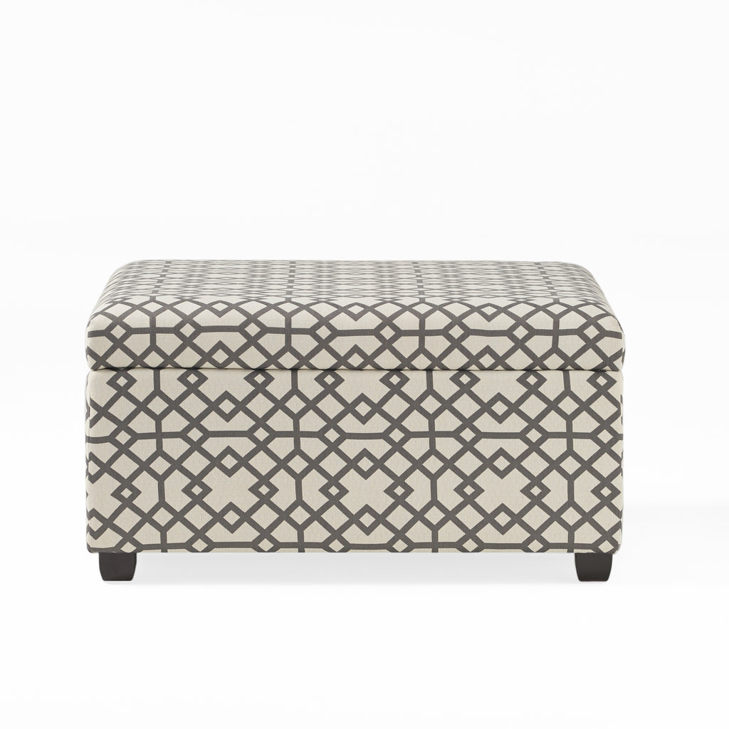 RICHMOND Storage Ottoman in Grey Fabric