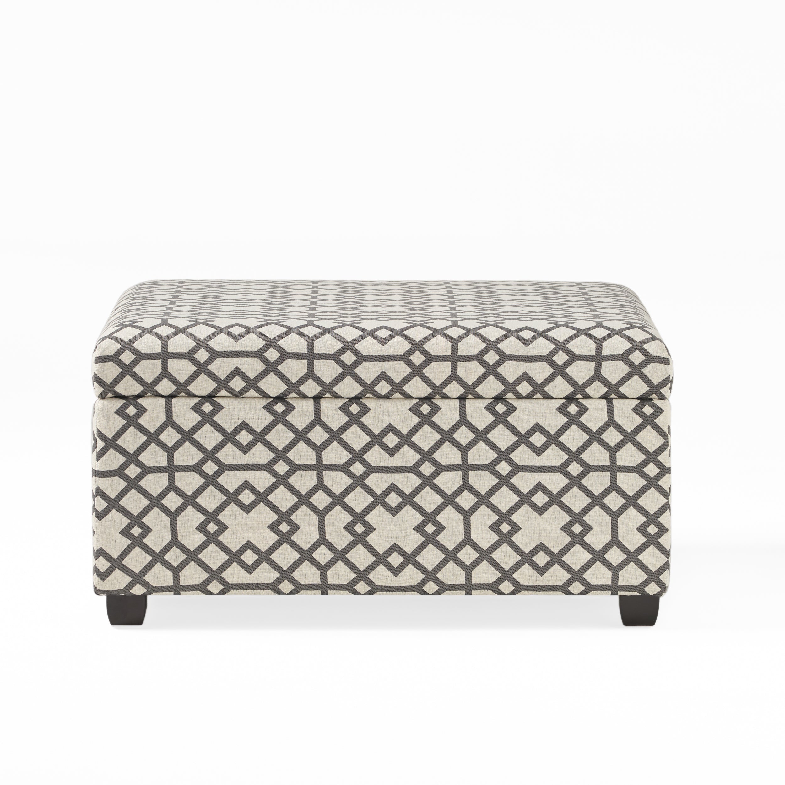 RICHMOND Storage Ottoman in Grey Fabric