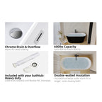 59" Black Freestanding Soaking Tub