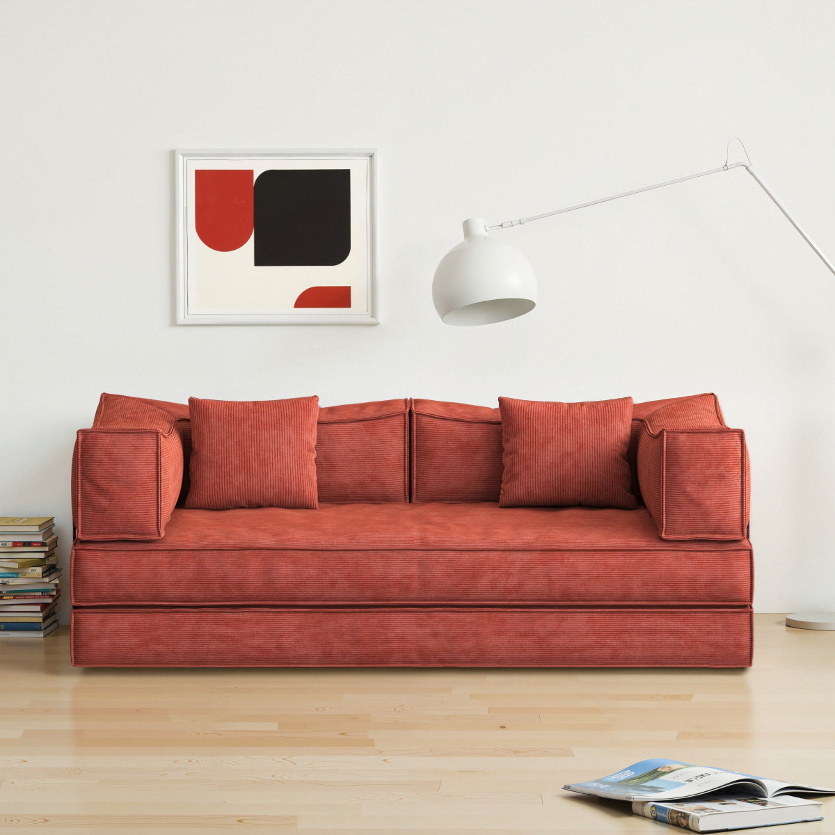 78.8inch  Modular sofa, convertible pudding block sofa, floor-standing sofa bed with armrests and comfortable sofa bed, compression sofa for living