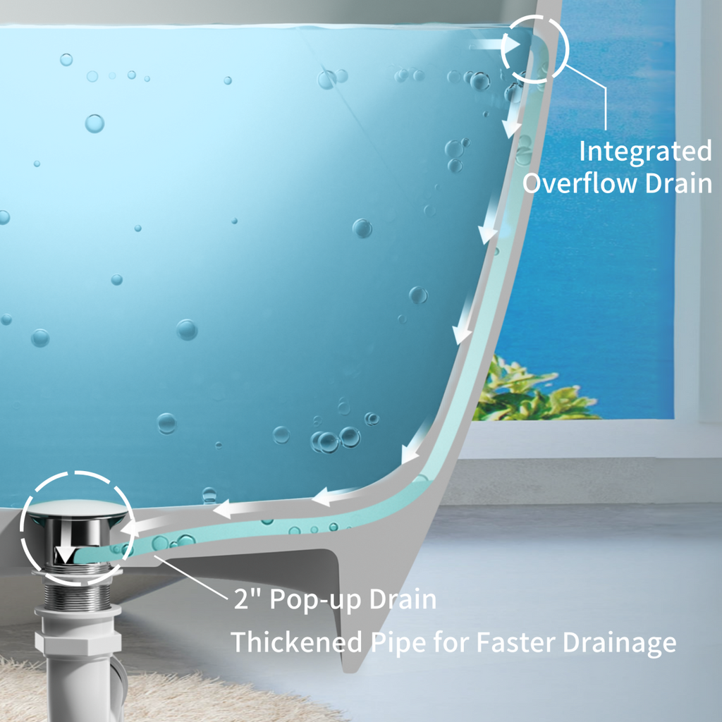 Luxury Stone Resin Soaking Bathtub