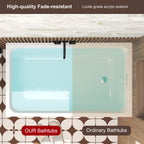 47" Acrylic Freestanding Bathtub ,Spacious rectangle Shape, Gloss White Finish, Chrome Overflow & Pop-Up Drain CUPC Certificate