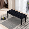 Heng Ming Upholstered Tufted Bench Ottoman in Black