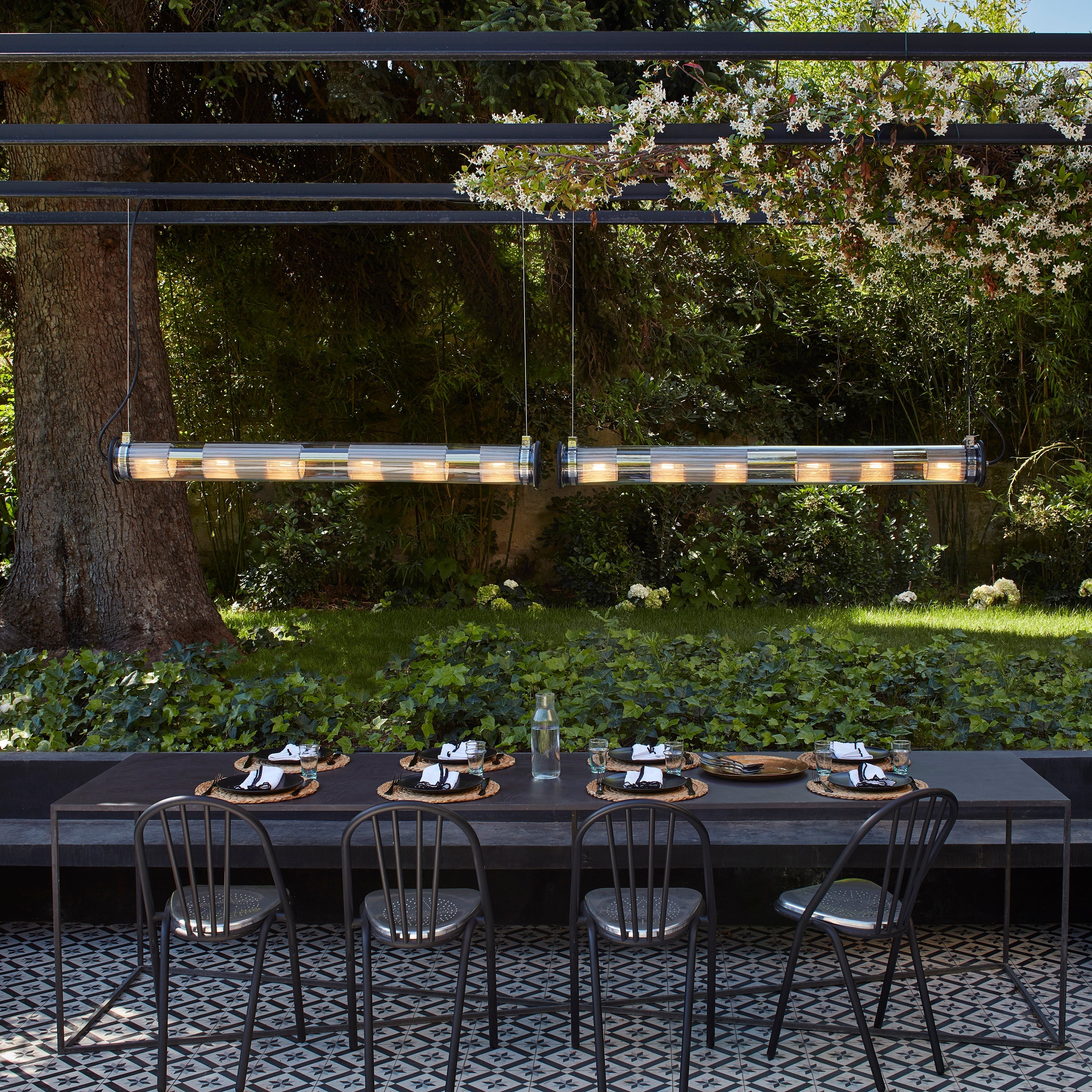 In The Tube Horizontal Outdoor Pendant Light