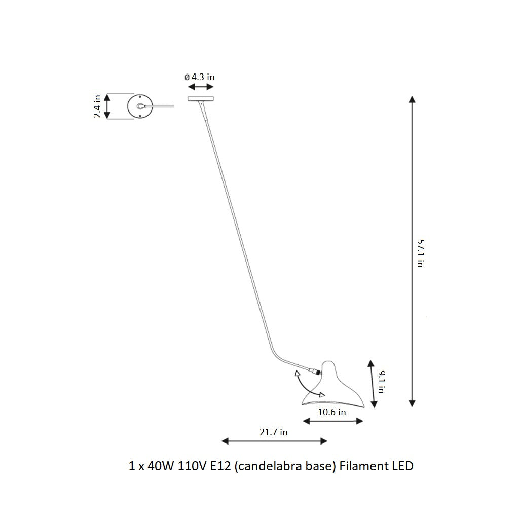Mantis BS4 L Semi Flush Mount