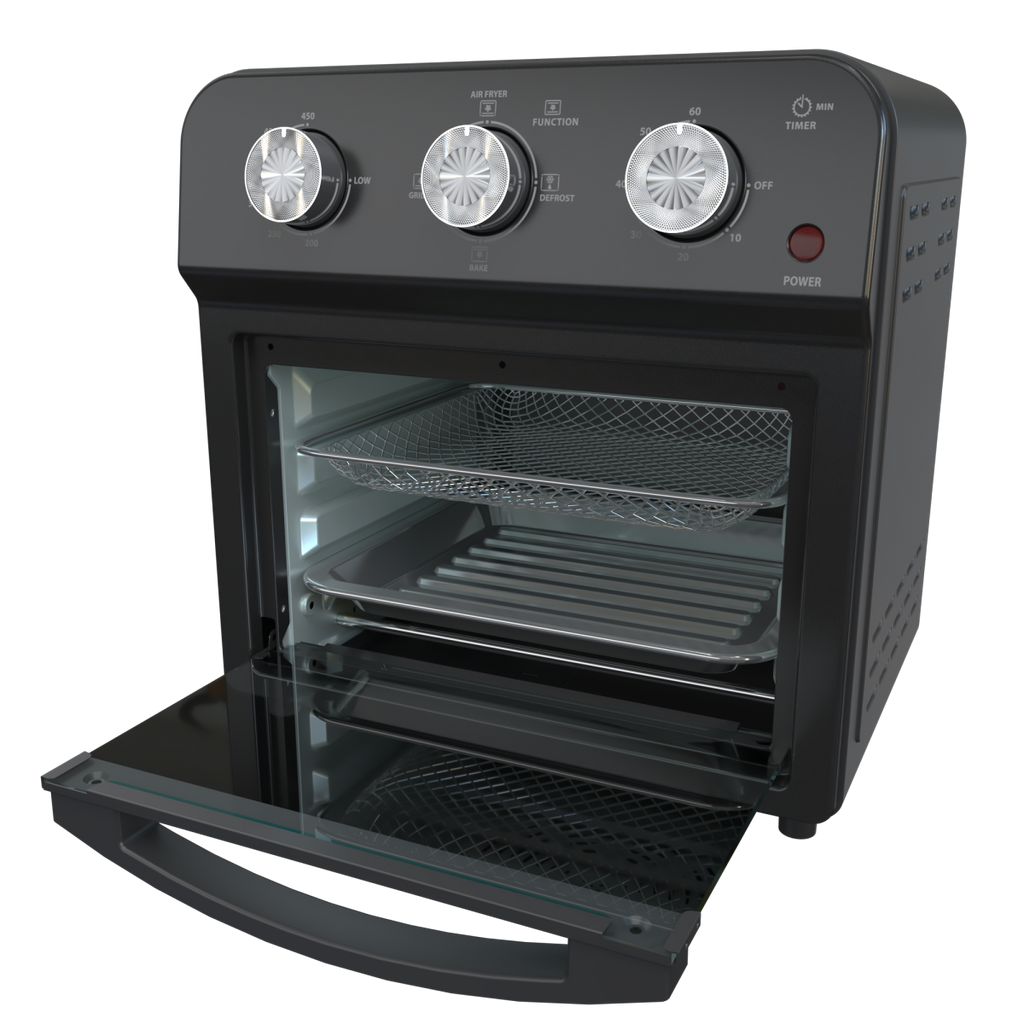 12.5 Quart 1500W Air Fryer Convection Toaster Oven 7-in-1 Stainless Steel Black