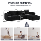 118" Modular Sofa, Convertible to Oversized Sofa Bed