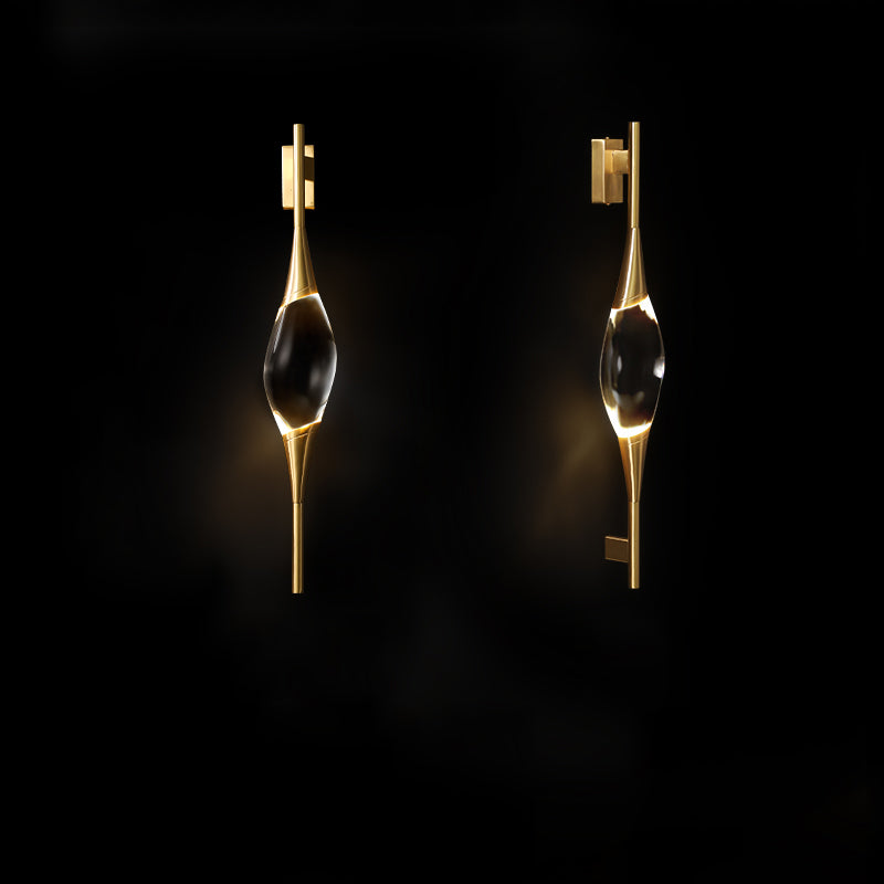 Decorative Clear Crystal Brass Wall Sconce