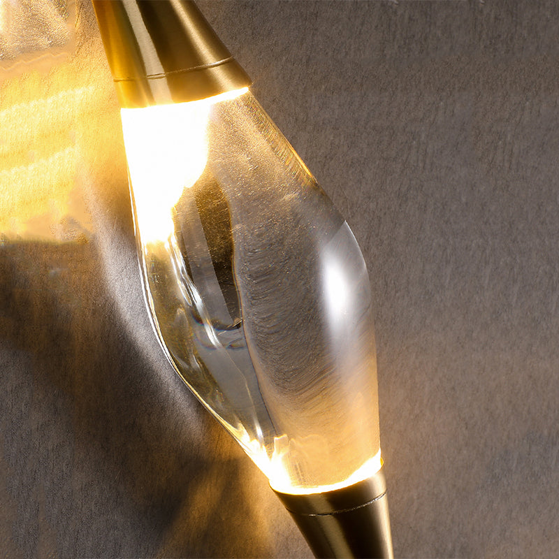 Decorative Clear Crystal Brass Wall Sconce