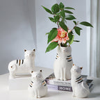 Ceramic Cat Vase Decor