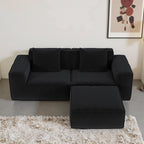 Modular Convertible Oversized Chaise Longue Sofa- Soft Corduroy Velvet, Flexible Setup