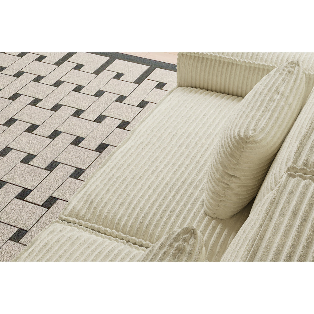106.3 inch Modern Style Striped Compression sofa for Living Room & Bedroom