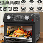 12.5 Quart 7-in-1 1500W Convection Toaster Oven Stainless Steel Black