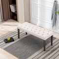 Heng Ming Tufted Velvet Bench in Beige