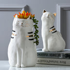 Ceramic Cat Vase Decor