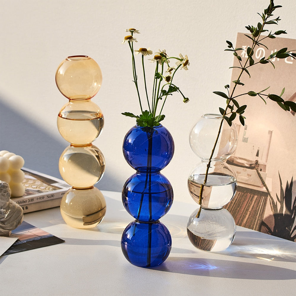 Stacked Sphere Glass Vase