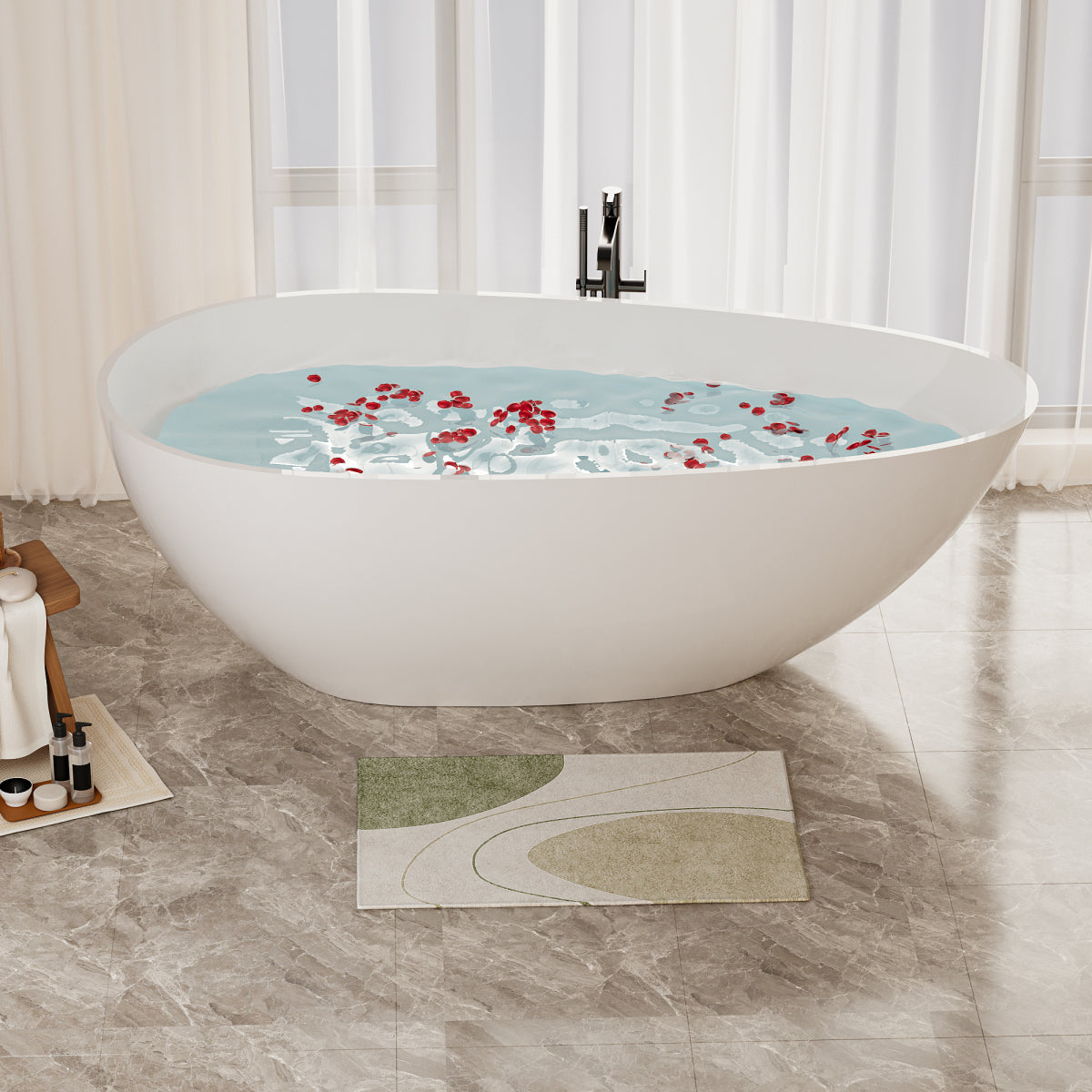 Luxury Stone Resin Soaking Tub