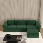 118" Modular Sofa, Convertible to Oversized Sofa Bed Cloud Velvet Fabric