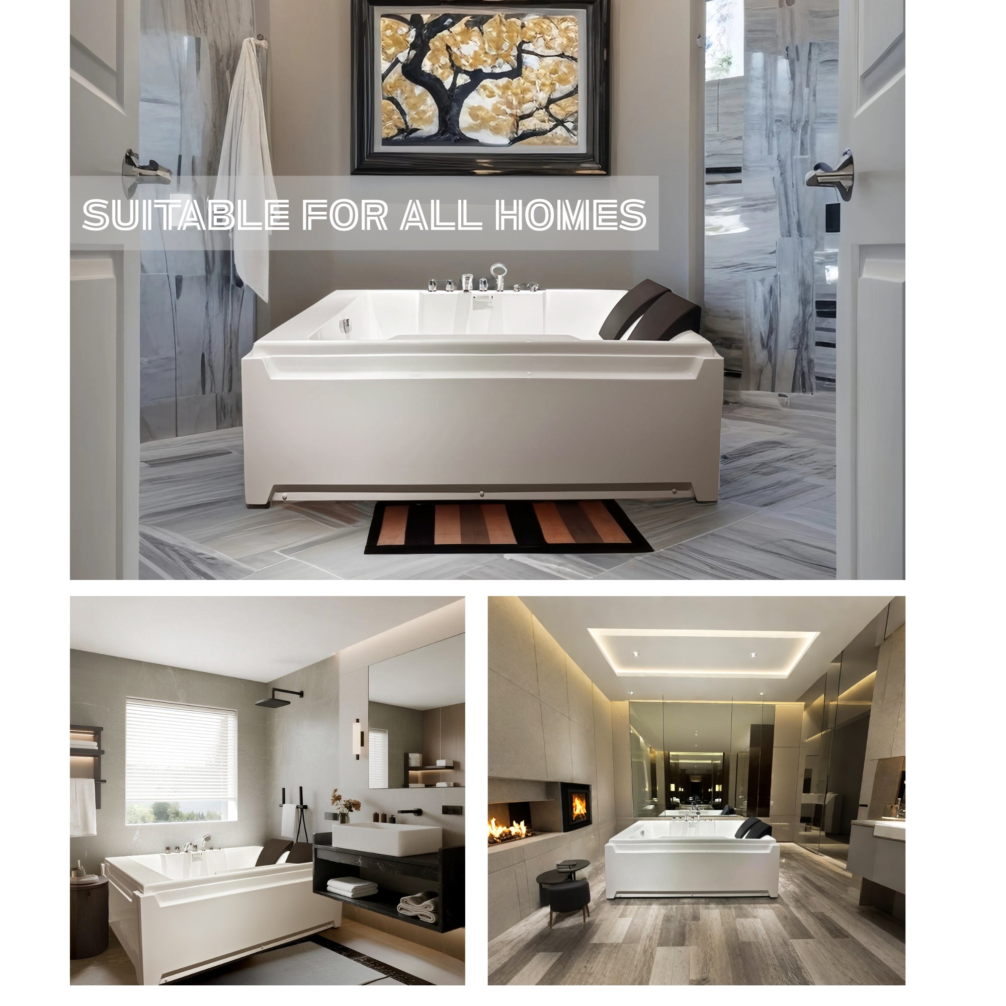 Luxury 2-Person Whirlpool Massage Tub