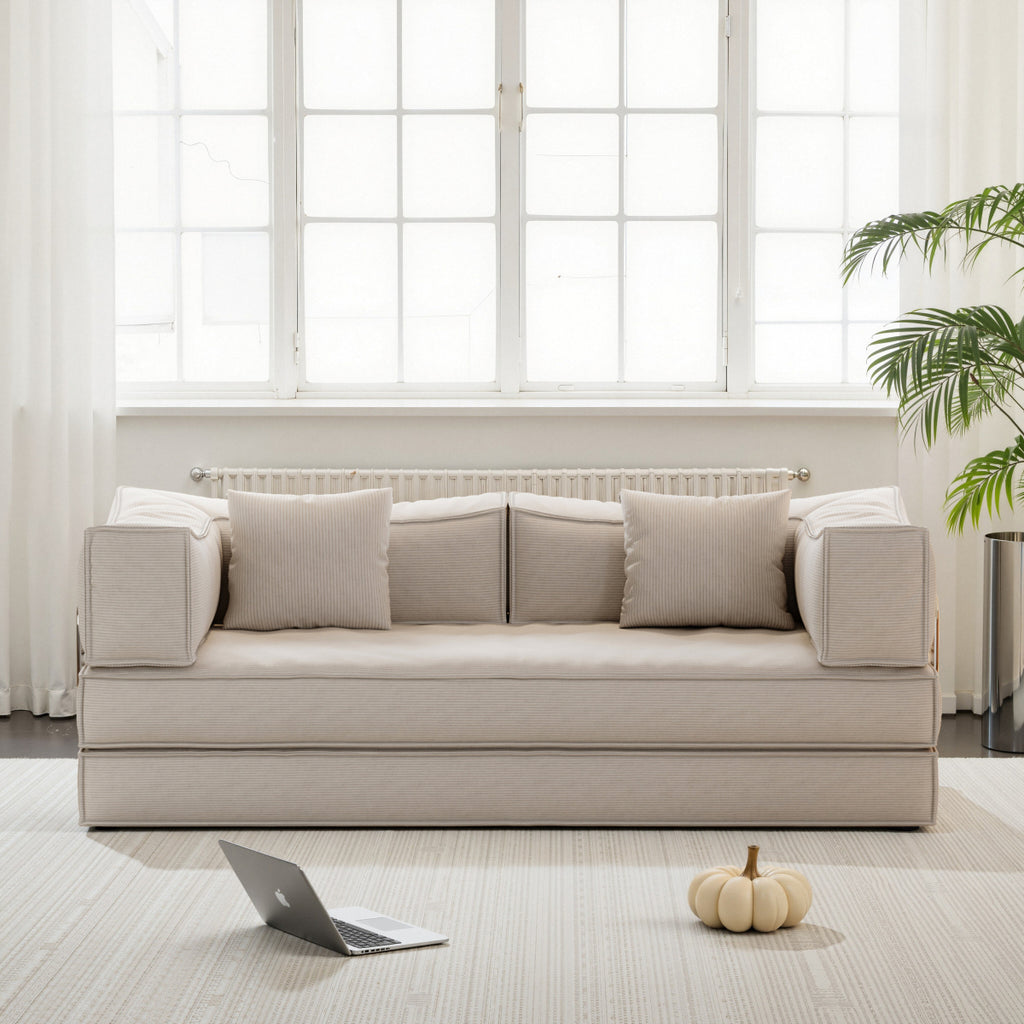 78.8inch  Modular sofa, convertible pudding block sofa, floor-standing sofa bed with armrests and comfortable sofa bed, compression sofa for living