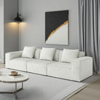 118-inch modular sofa can be converted into an oversized sofa bed  Free conversion sofa set flexible configuration, soft corduroy cloud velvet fabric
