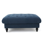 MADRID KD Tufted Ottoman Footrest in Navy Blue