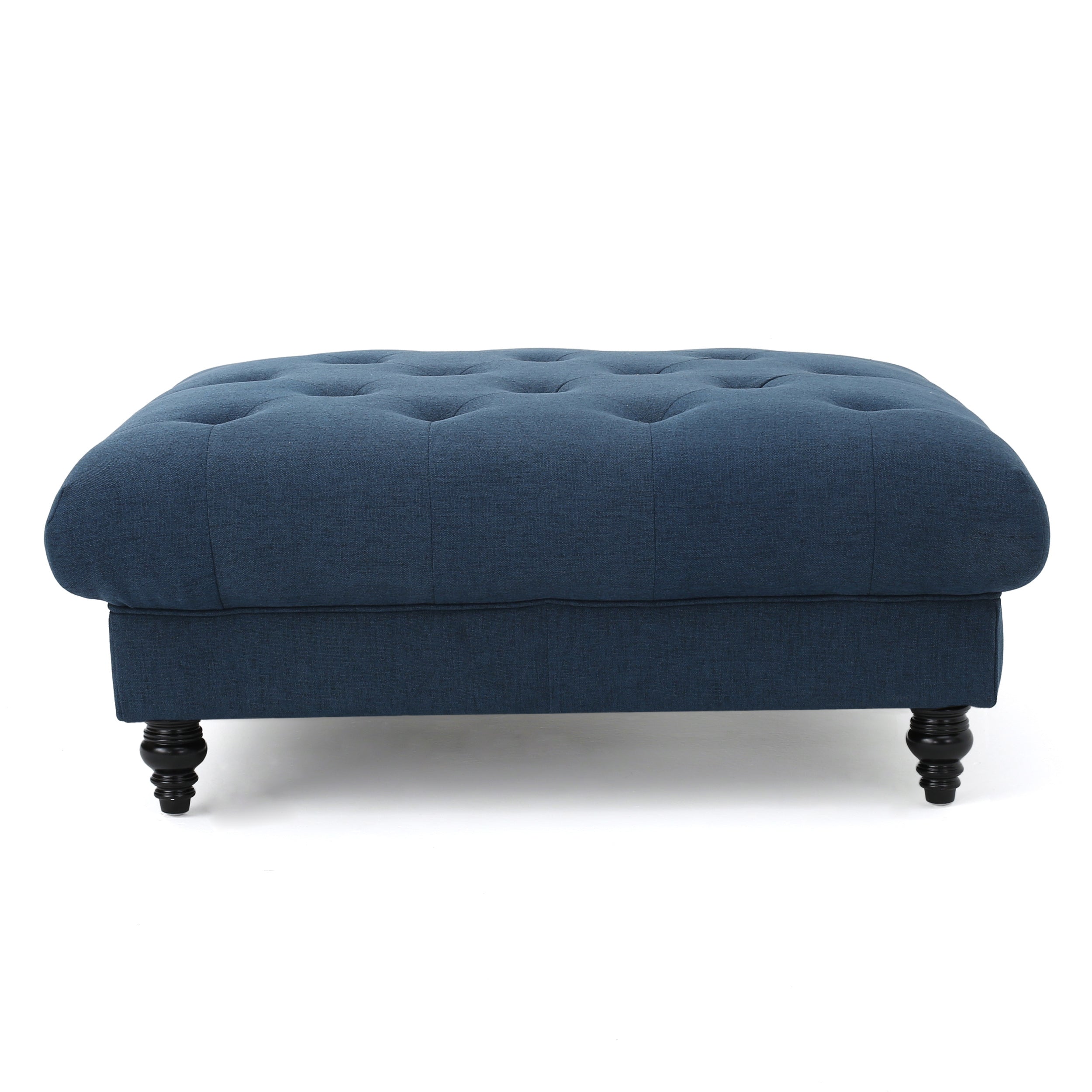 MADRID KD Tufted Ottoman Footrest in Navy Blue