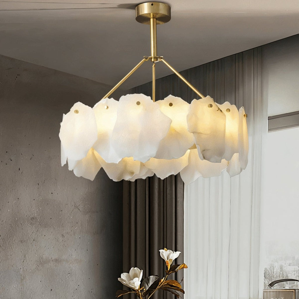 Elora Alabaster Chandelier - Natural Stone Light