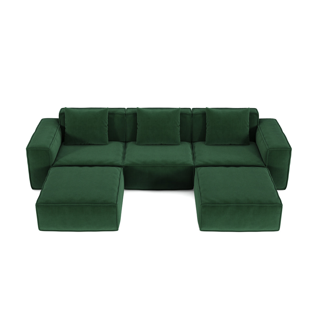 118-inch modular sofa can be converted into an oversized sofa bed Free conversion sofa set flexible configuration, soft corduroy cloud velvet fabric