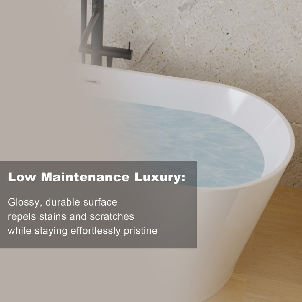 67" Glossy Acrylic Freestanding Tub