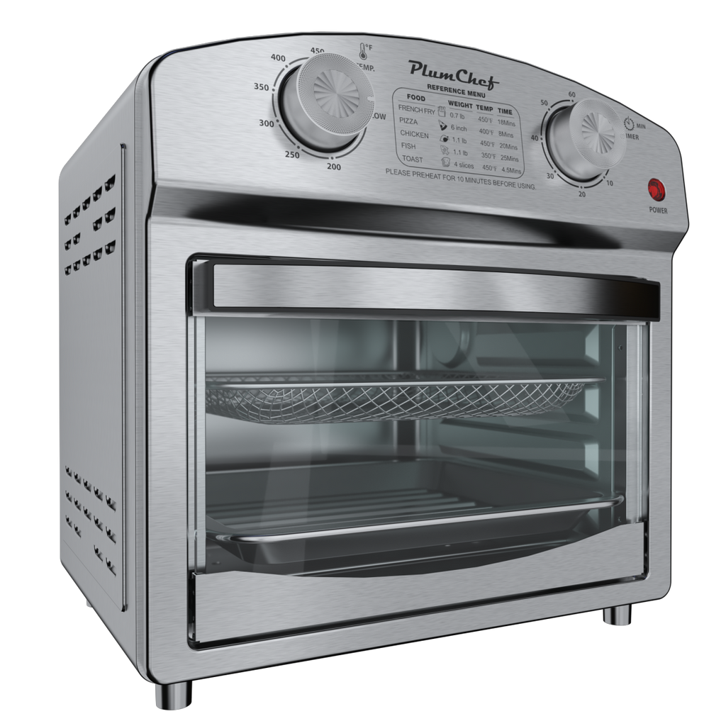 12.5 Quart 7-in-1 Stainless Steel Convection Toaster Oven 1500W 5 Pre-Set Menus Silver