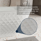 59'' acrylic freestanding bathtub with unique diamond pattern design: spacious oval shape,  Gloss white finish, Chrome overflow and pop-up drain CUPC