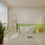 67'' Acrylic Freestanding Bathtub,Deep Soaking Bathtub, Glossy White, Chrome overflow and anti clogging drain, cUPC Certified