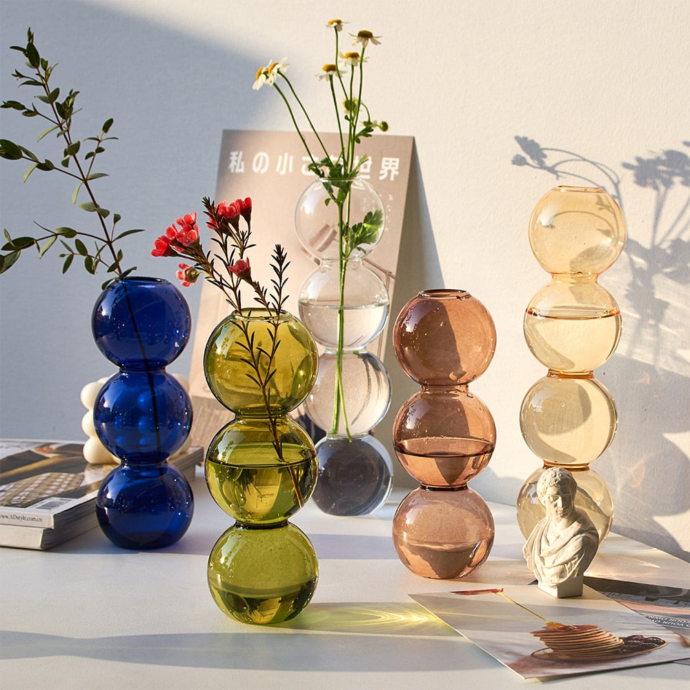 Stacked Sphere Glass Vase