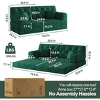 78.8" Modular Sofa Comfortable Floor Sofa Bed for Living Room