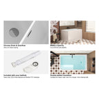 47" Acrylic Freestanding Bathtub ,Spacious rectangle Shape, Gloss White Finish, Chrome Overflow & Pop-Up Drain CUPC Certificate