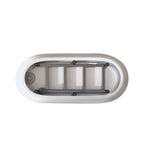 67"Special-shaped Freestanding Slipper Bathtub: Gloss White Finish, Chrome Overflow & Pop-Up Drain, cUPC Certified