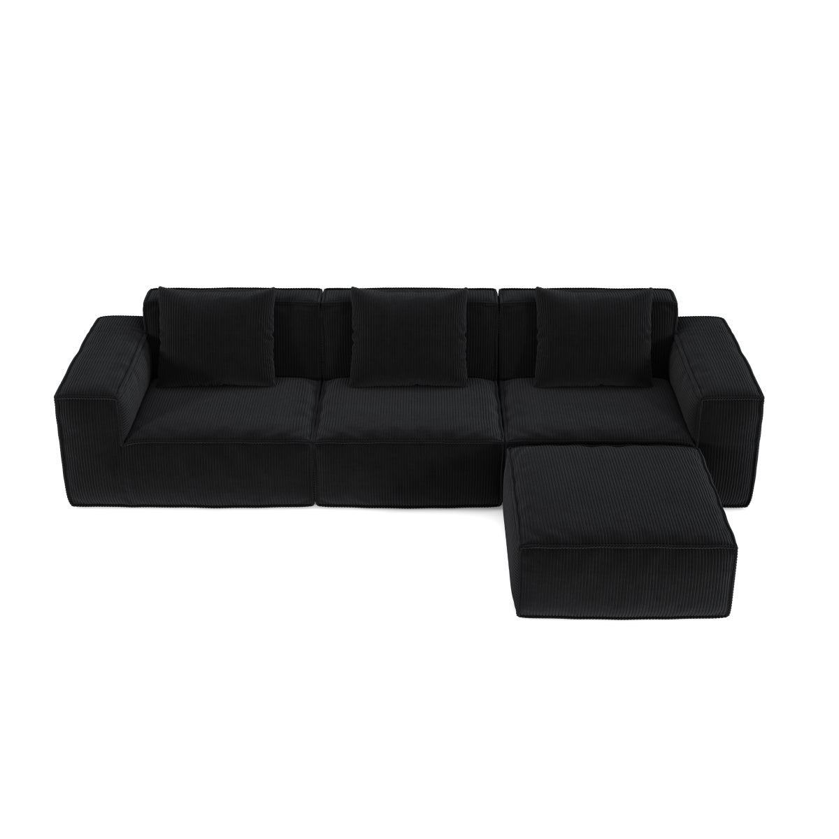 118" Modular Sofa, Convertible to Oversized Sofa Bed