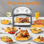 12.5 Quart 7-in-1 Stainless Steel Convection Toaster Oven 1500W 5 Pre-Set Menus Silver