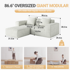 modular sofa can be converted into an oversized sofa bed Free conversion sofa set flexible configuration, soft corduroy cloud velvet fabric two person