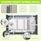 43" Acrylic Freestanding Bathtub with seat: Spacious rectangle Shape, Gloss White Finish, Chrome Overflow & Pop-Up Drain