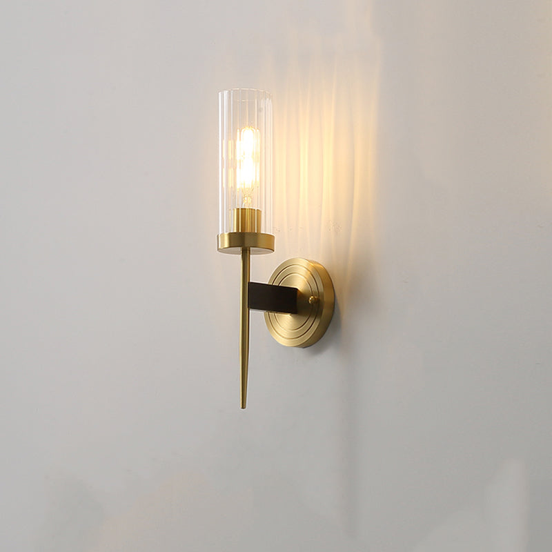 Fluted Glass Column Wall Sconce