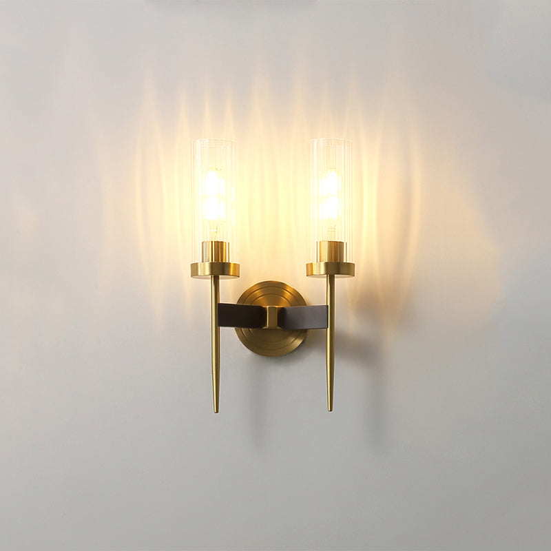Fluted Glass Column Wall Sconce