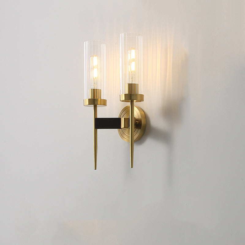 Fluted Glass Column Wall Sconce