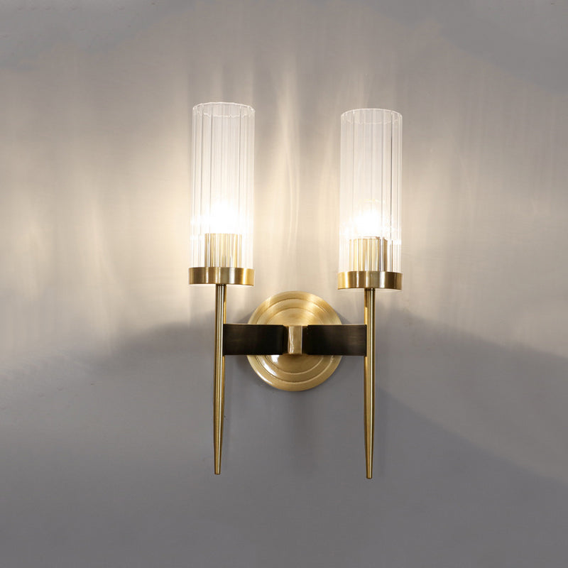 Fluted Glass Column Wall Sconce